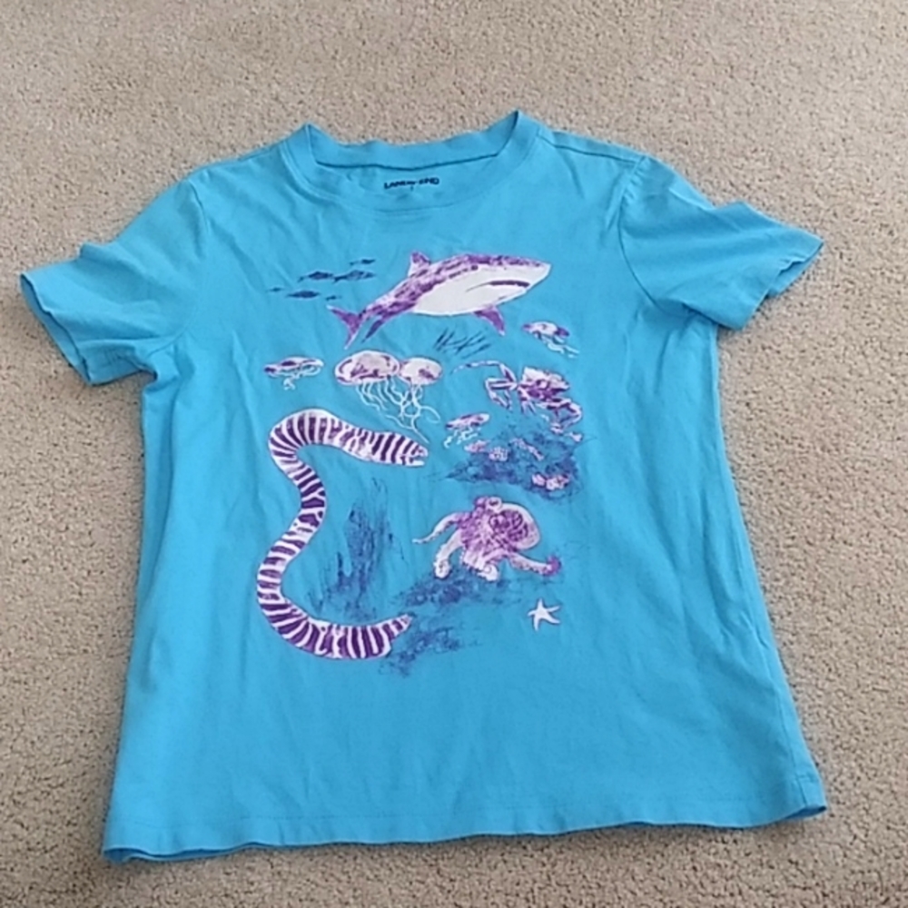 Lands End boys ocean scene short-sleeve cotton t-shirt